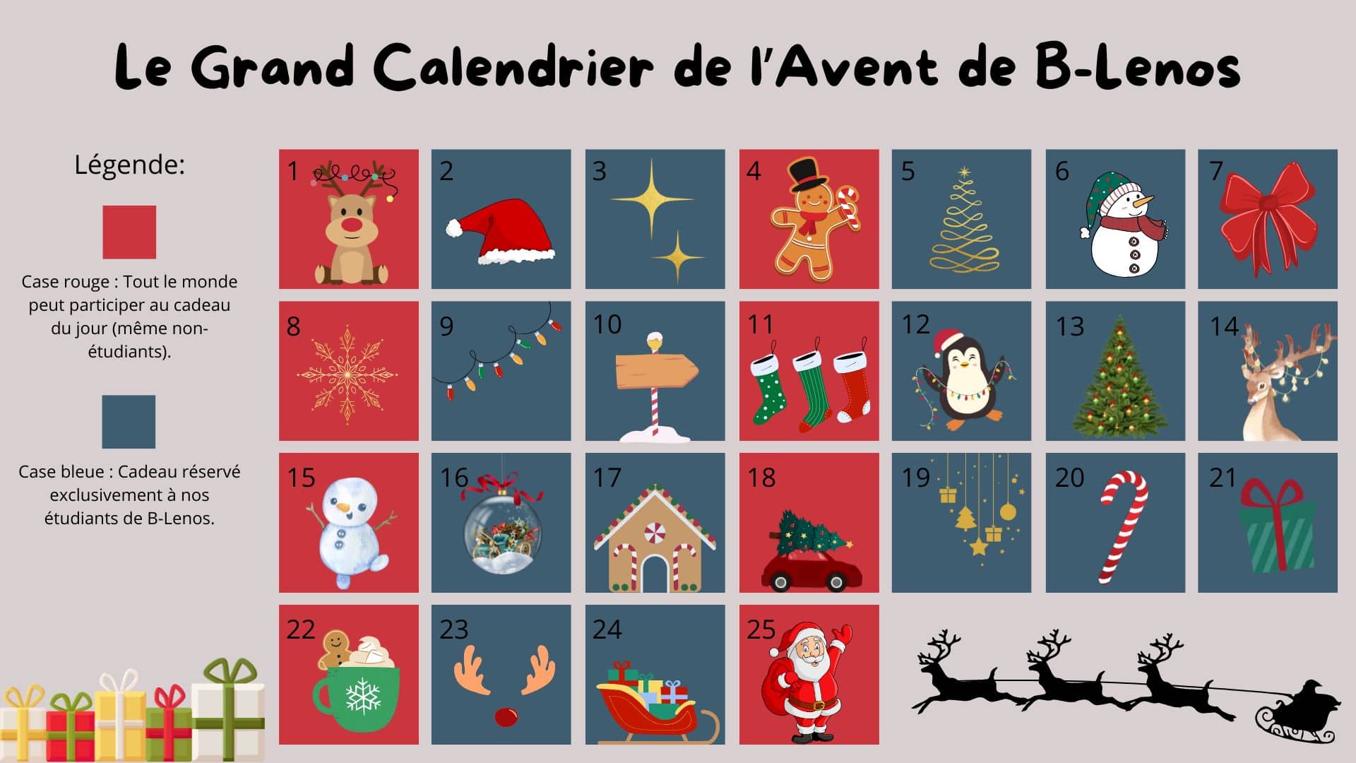 Le Grand Calendrier de l’Avent de B-Lenos