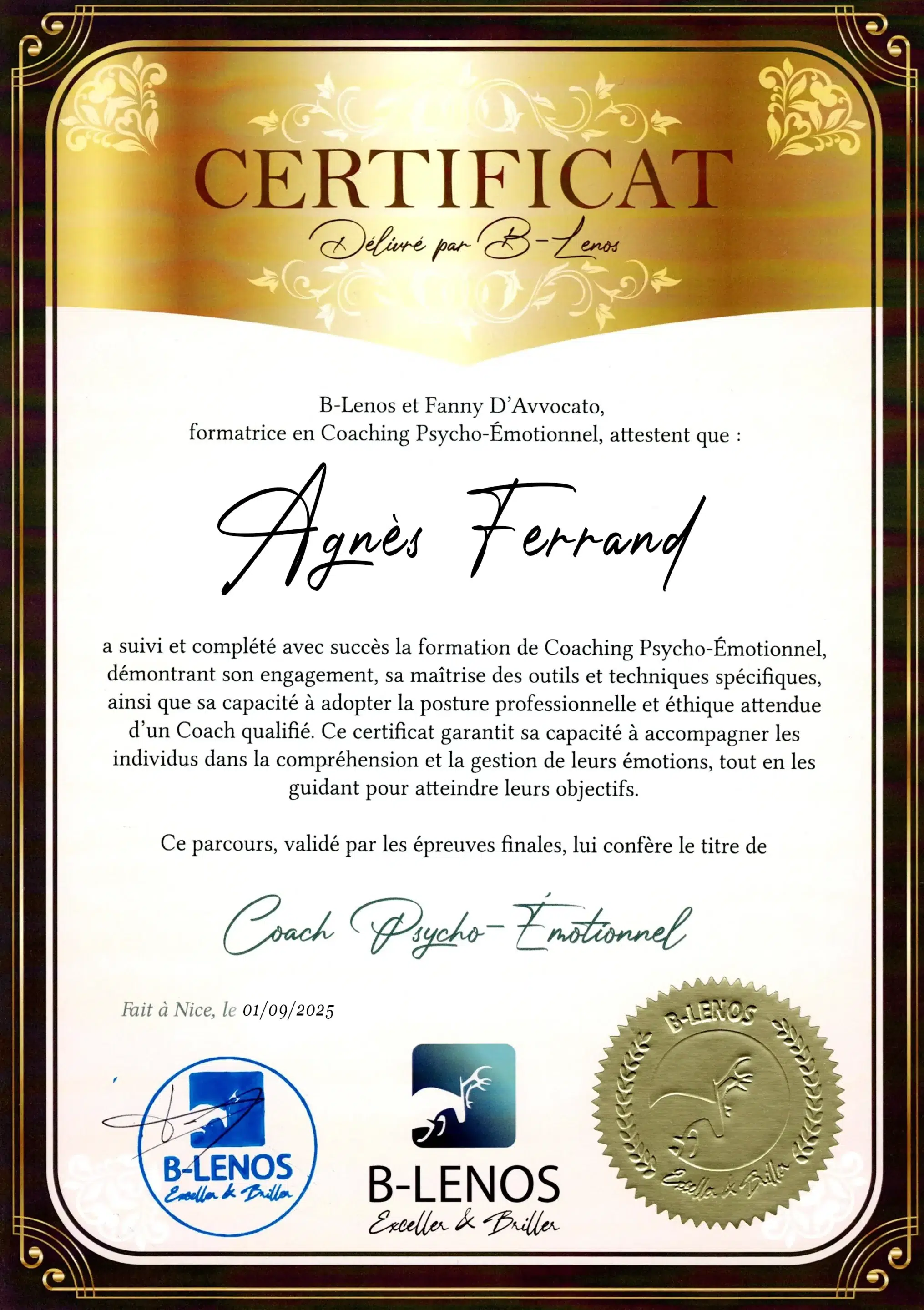 Agnès Ferrand – Coach Psycho-émotionnel – Méthode B-Lenos – BL25-CPE-LM4KIZH5 Agnès Ferrand - Coach Psycho-émotionnel - Méthode B-Lenos - BL25-CPE-LM4KIZH5