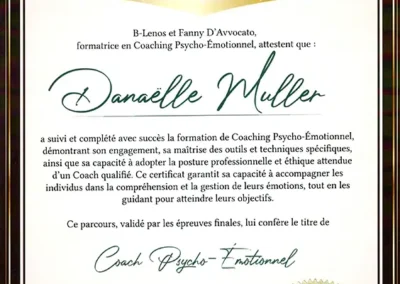Danaëlle Muller – Coach de Vie en Psycho-Émotionnel certifiée B-Lenos®