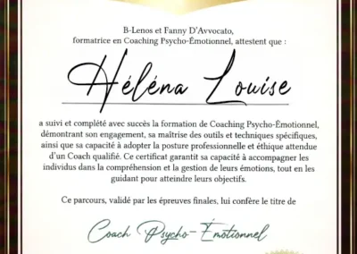 Héléna Louise – Coach de Vie en Psycho-Émotionnel certifiée B-Lenos®