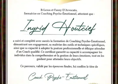 Ingrid Houtcief – Coach de Vie en Psycho-Émotionnel certifiée B-Lenos®
