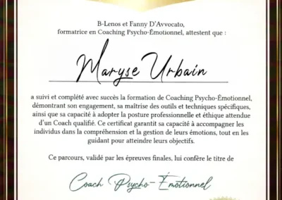 Maryse Urbain – Coach de Vie en Psycho-Émotionnel certifiée B-Lenos®