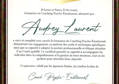 Audrey Laurent – Coach de Vie en Psycho-Émotionnel certifiée B-Lenos®