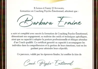 Barbara Ermine – Coach de Vie en Psycho-Émotionnel certifiée B-Lenos®