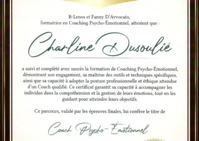 Charline Dusoulié – Coach de Vie en Psycho-Émotionnel certifiée B-Lenos®