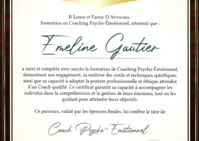 Emeline Gautier – Coach de Vie en Psycho-Émotionnel certifiée B-Lenos®