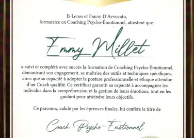 Emmy Millet – Coach de Vie en Psycho-Émotionnel certifiée B-Lenos®