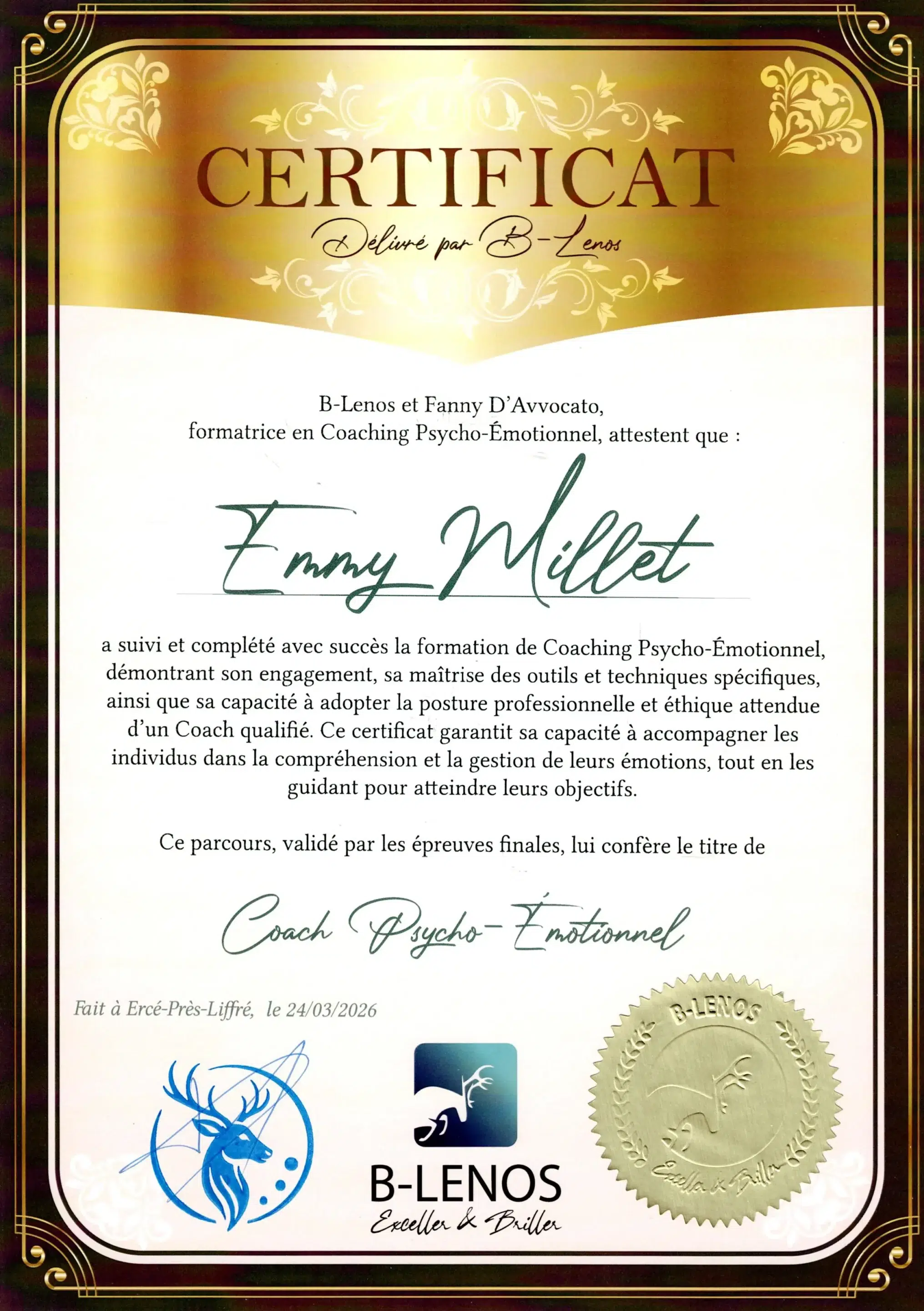 Emmy Millet - Coach Psycho-émotionnel - Méthode B-Lenos - BL26-CPE-VYT1D3J7