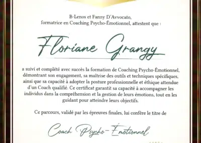 Floriane Grangy – Coach de Vie en Psycho-Émotionnel certifiée B-Lenos®