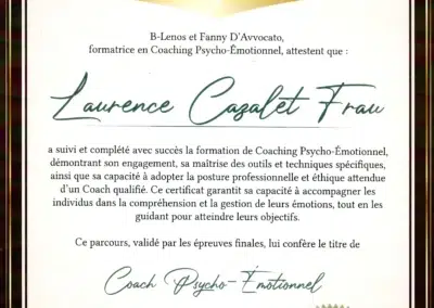 Laurence Cazalet Frau – Coach de Vie en Psycho-Émotionnel certifiée B-Lenos®