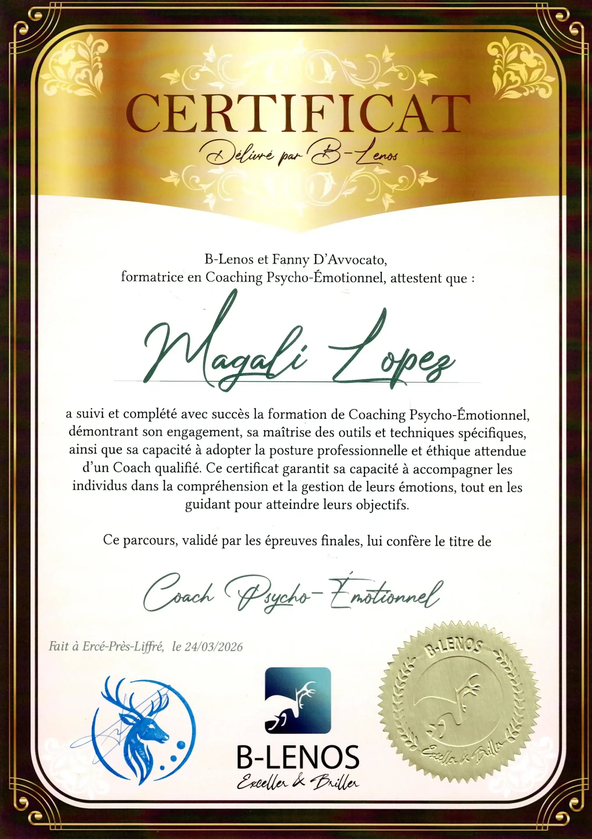 Magali Lopez - Coach Psycho-émotionnel - Méthode B-Lenos - BL26-CPE-KWDWZP2R