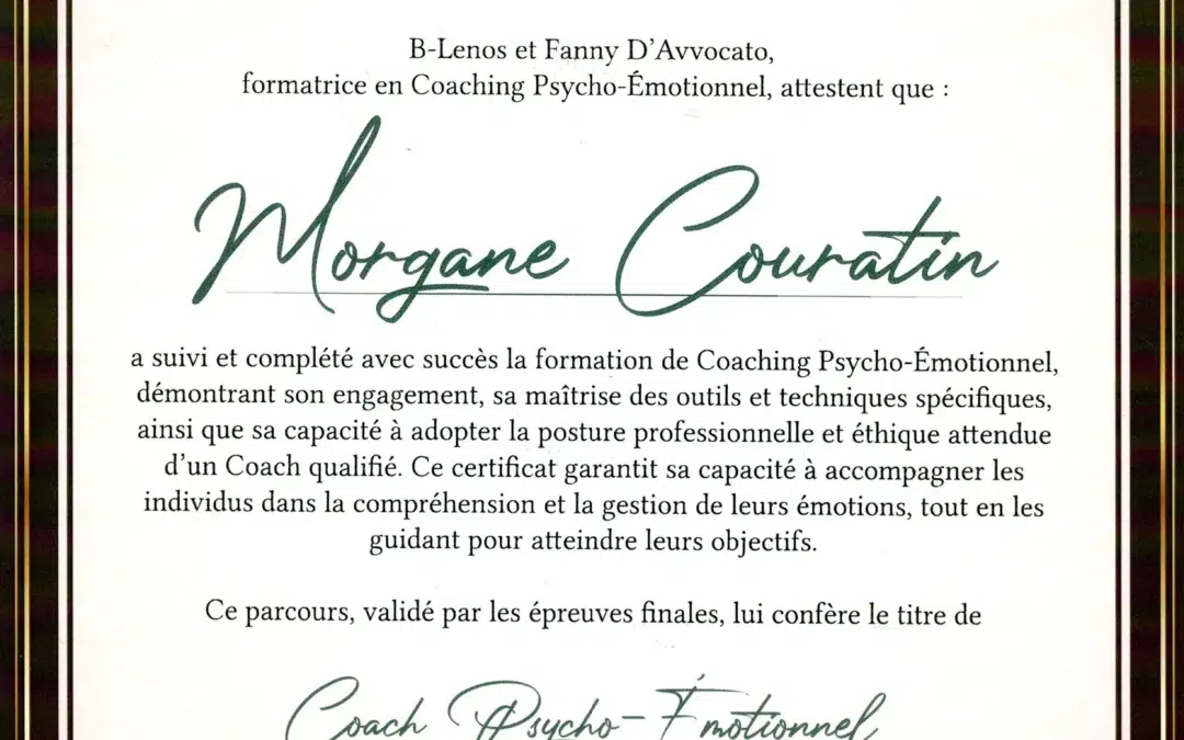Morgane Couratin – Coach de Vie en Psycho-Émotionnel certifiée B-Lenos®