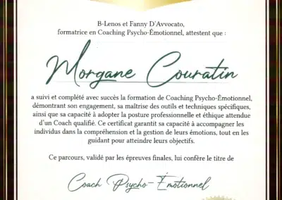 Morgane Couratin – Coach de Vie en Psycho-Émotionnel certifiée B-Lenos®