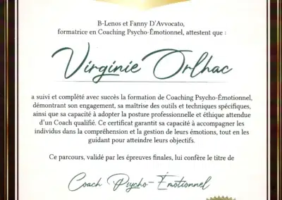 Virginie Orlhac – Coach de Vie en Psycho-Émotionnel certifiée B-Lenos®