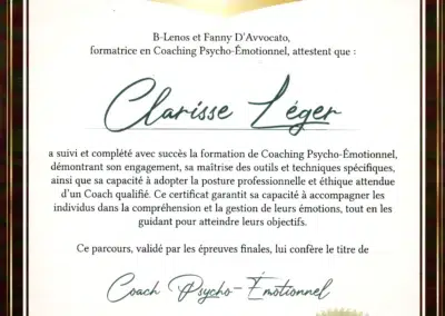 Clarisse Léger - Coach Psycho-émotionnel - Méthode B-Lenos - BL26-CPE-CneGK87r