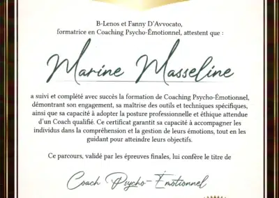 Marine Masseline - Coach Psycho-émotionnel - Méthode B-Lenos - BL26-CPE-9IHRTU06